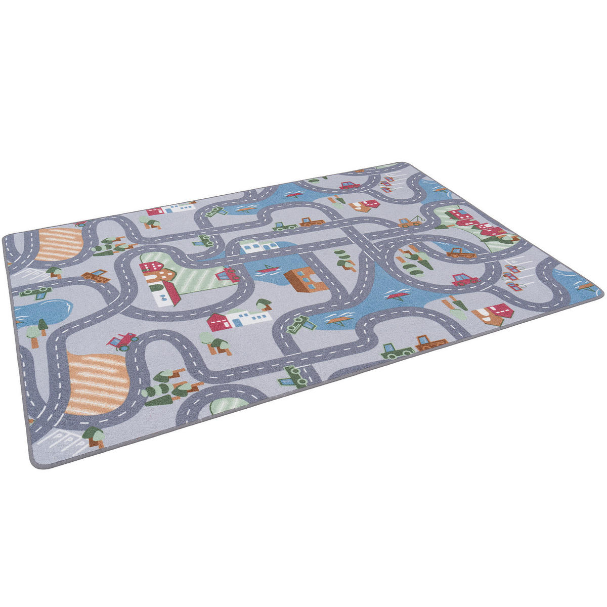 STRASSENTEPPICH BEIDSEITIG STRASSENLANDSCHAFTEN - Grau, Textil (133/133cm) - Snapstyle