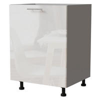 KÜCHENUNTERSCHRANK Essen D1D/60 Weiß Hochglanz / Grau Matt 60 / 50 / 82cm - Weiß Hochglanz/Grau, Holz/Holzwerkstoff (60/82/50cm) - Feldmann-Wohnen