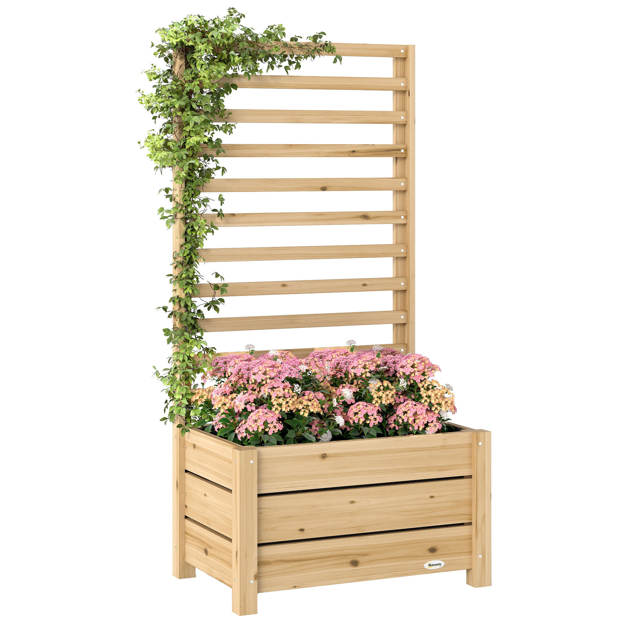 HOCHBEET DE-05416 Mit Rankgitter, Holz Natur - Naturfarben, Holz (60/120/39cm) - ComfortXL