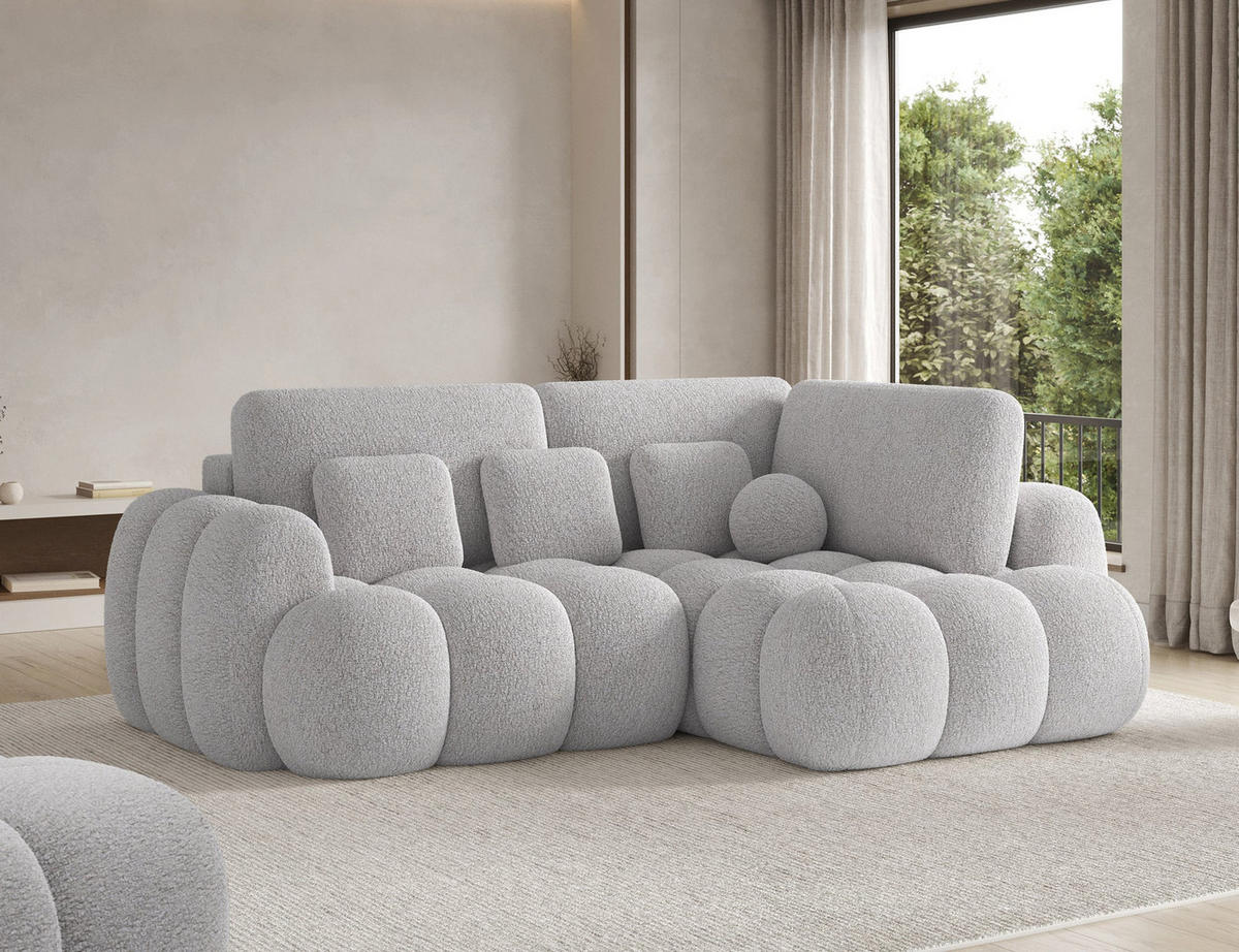 ECKSOFA COZION L-Form mit Schlaffunktion & Bettkasten – Modernes 3-Sitzer Sofa, HR-Kaltschaum, Wellenfederung, 267 × 165 cm - Schwarz/Grau, Kunststoff (267/165cm) - Wohnideebilder