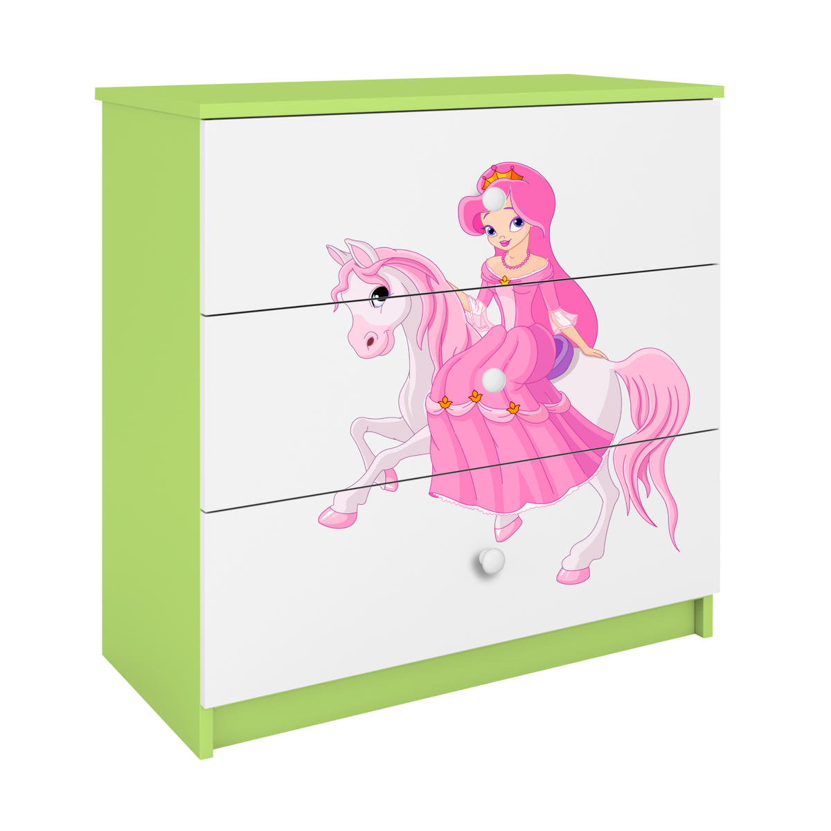 KOMMODE Babydreams Prinzessin zu Pferd 81/81/41 - Grün, Holzwerkstoff (81/81/41cm) - RAUMHIRSCH FURNITURE