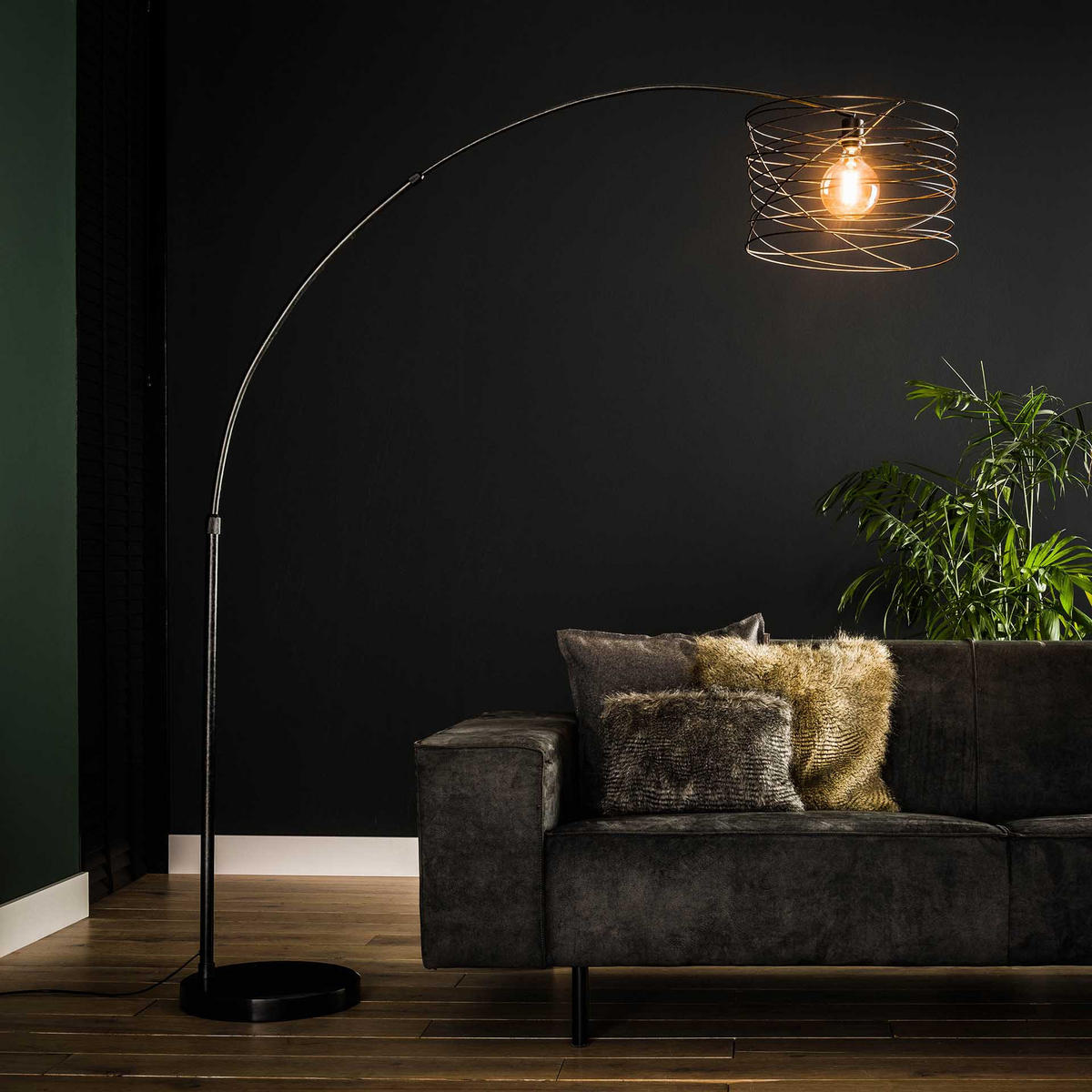 BOGENLAMPE Arc Grau 45/170/ 192 cm - Grau, Metall (45/170/192cm) - Hoyz Collection