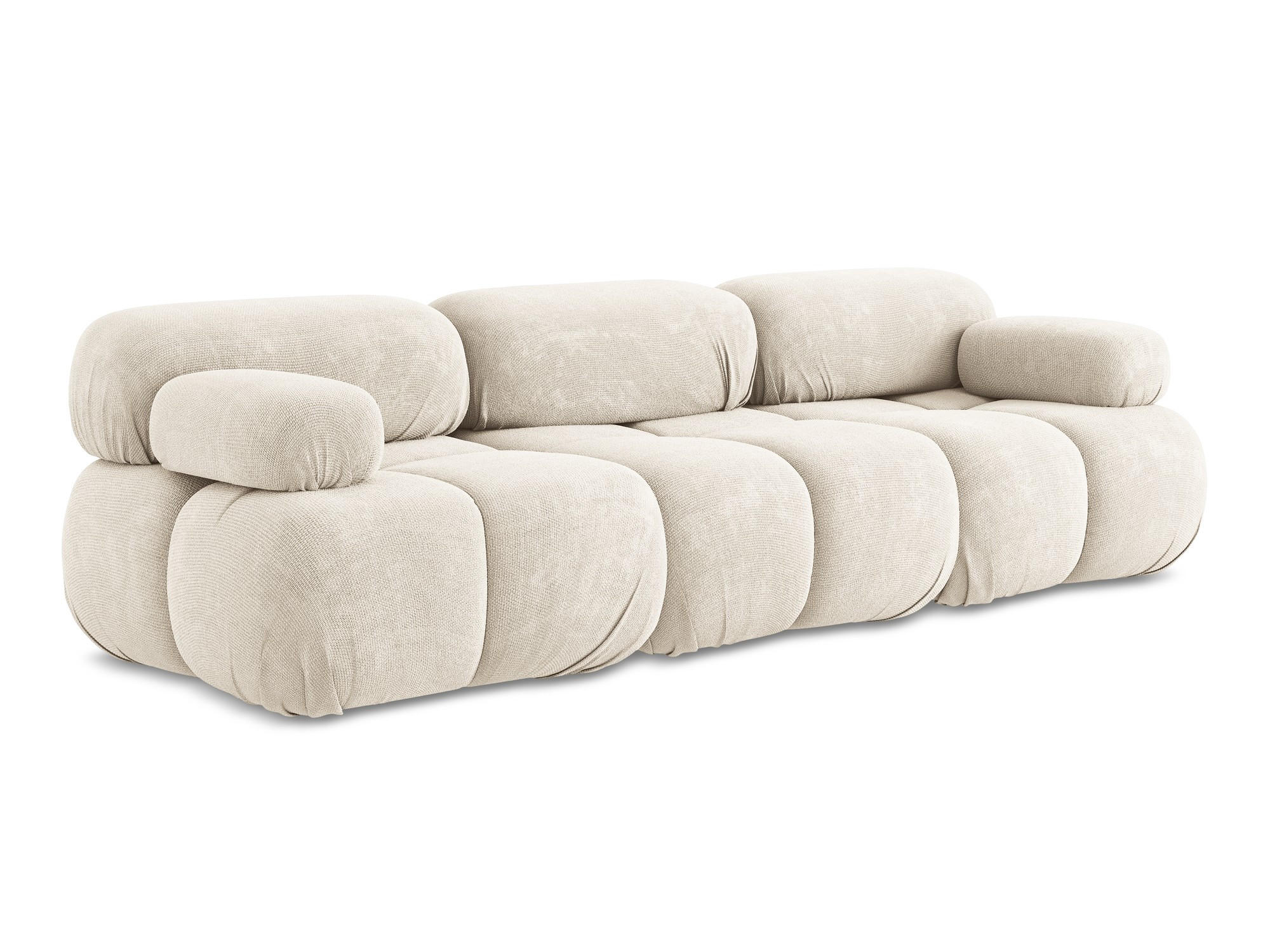 3-SITZER SOFA Chenille Stoff Beige - Beige/Creme, Kunststoff/Textil (285/70/96cm) - Makamii