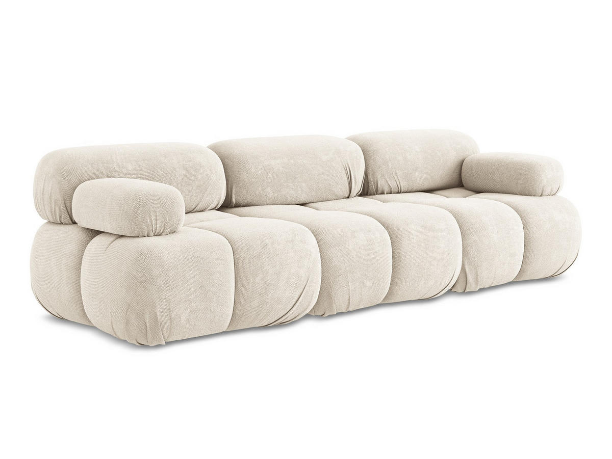3-SITZER SOFA Chenille Stoff Beige - Beige/Creme, Kunststoff/Textil (285/70/96cm) - Makamii