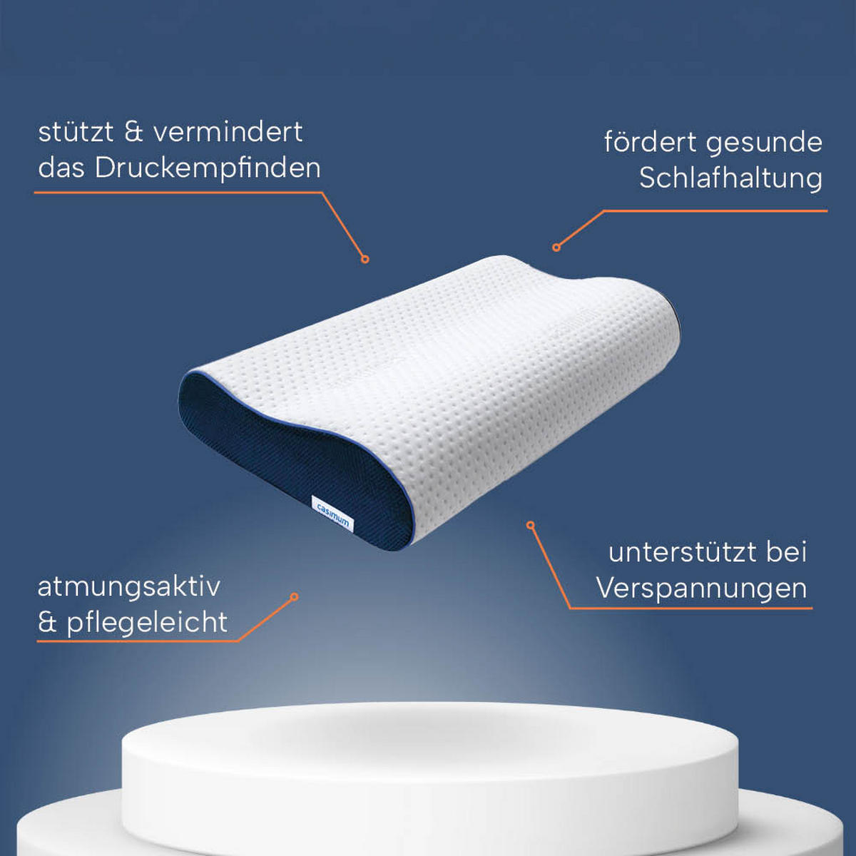 ORTHOPÄDISCHES Nackenkissen ERGO VARIO inkl. beigem Baumwoll- Schonbezug, 60x30x10/12, Rücken- & Seitenschläfer, cosyPUR® Memory Foam - Beige, Textil (30/60cm) - casimum