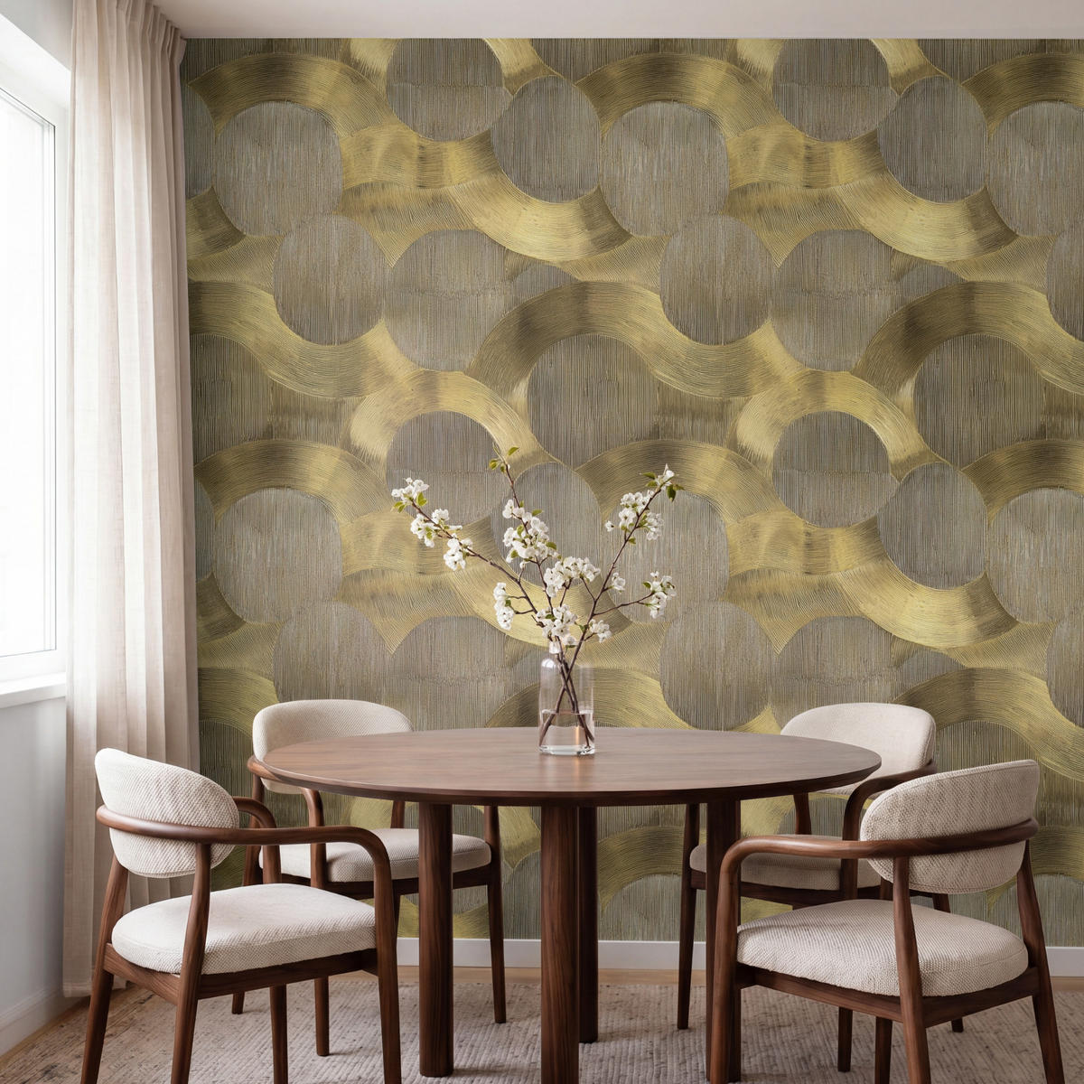 TAPETE - Modern - Geometrisch - Gold - 200x200 cm - Goldfarben, Papier (200/200cm) - OnlyWow