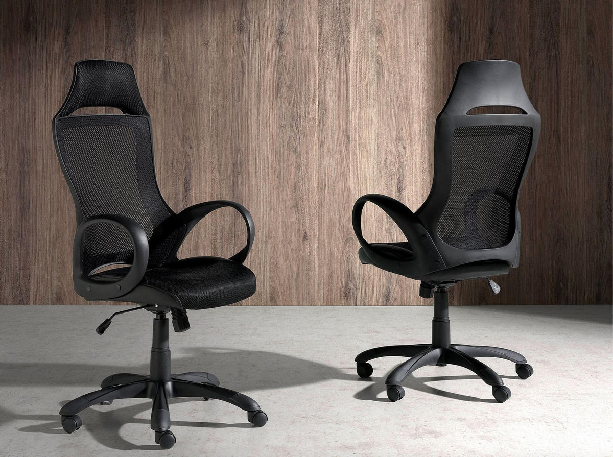 CHEFSESSEL Bürodrehstuhl aus schwarzem Stoff 63/64/120 cm - Schwarz, Textil (63/120/64cm) - ANGEL CERDA