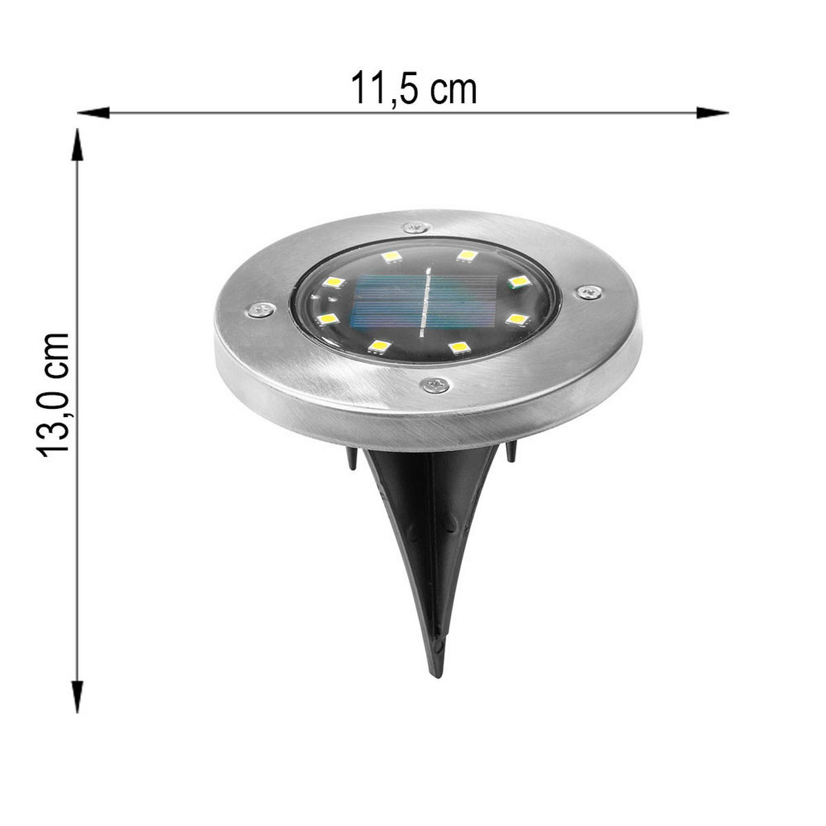 LED BODENLEUCHTE Edelstahl Silber 8er Set - Silberfarben, Metall (11.5/11.5/13cm)
