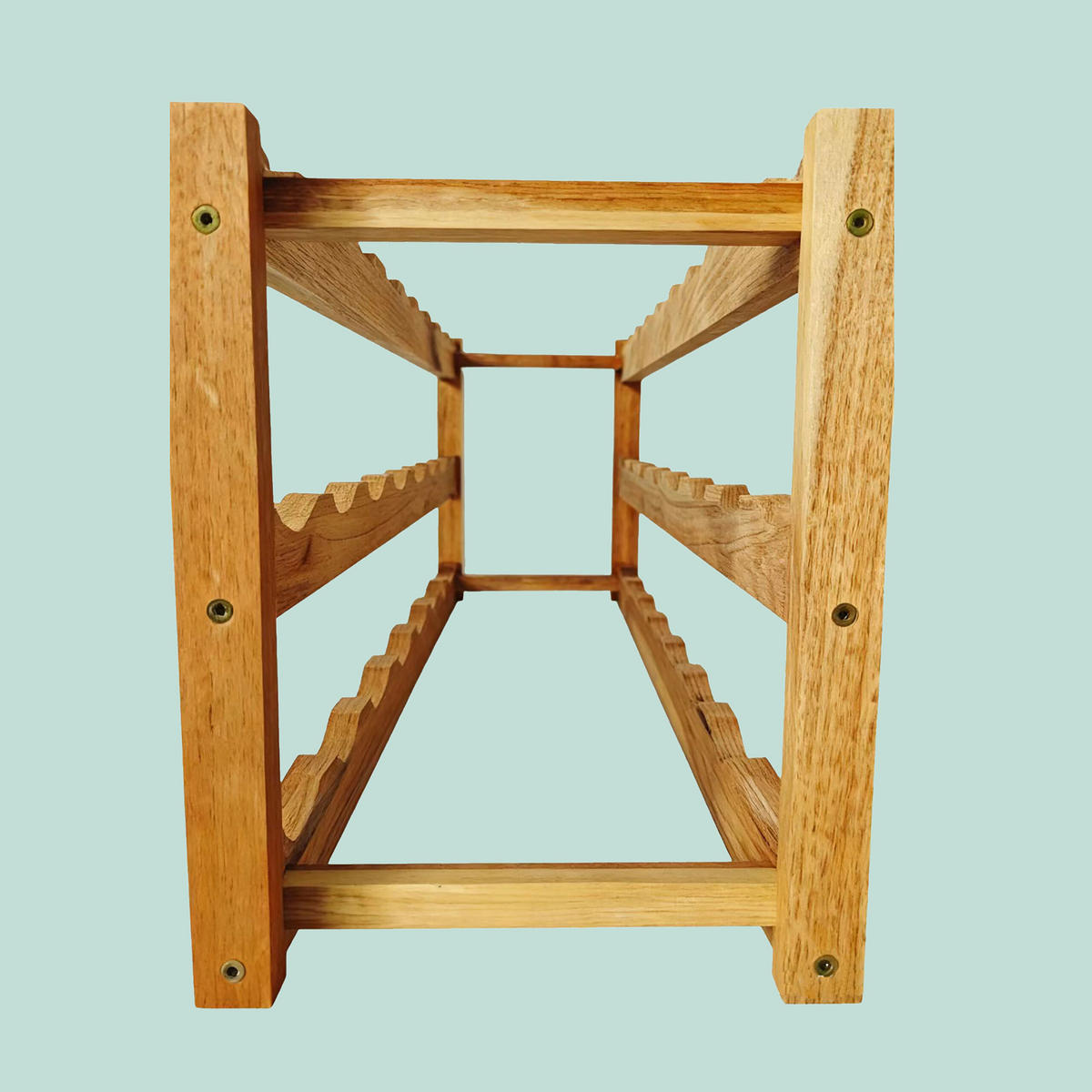 WEINREGAL - Hellbraun, Holz (78/28/21cm) - Relaxdays