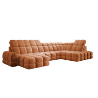 ECKSOFA TOLLO Salvador-stoff U-form 400x217x105 cm orange - Orange, Holz/Textil (217/400cm) - DomoHome