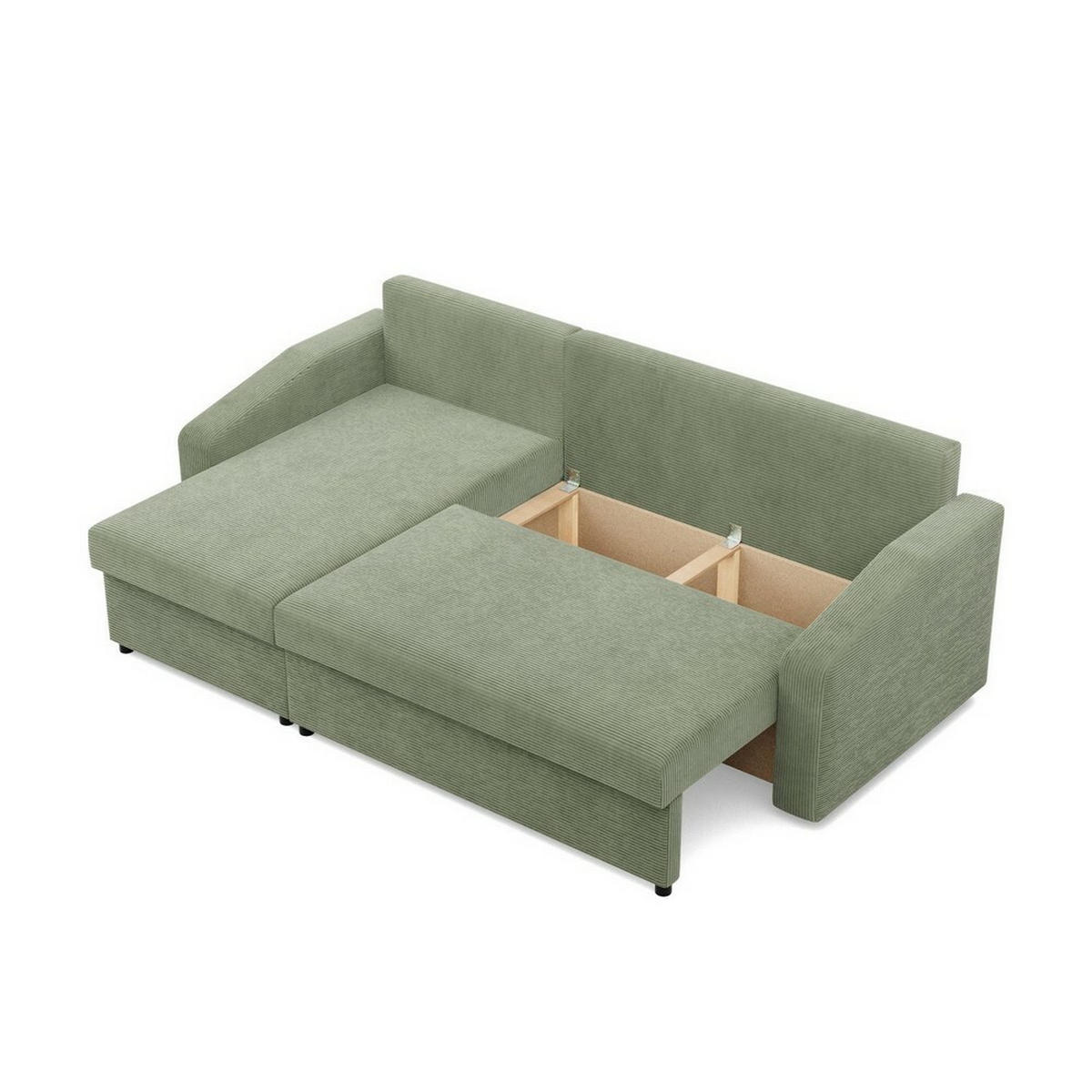 ECKSOFA Neo mit abgeschrägter Armlehnen olivgrün - Olivgrün, Textil (231/140cm) - SIMKAM Furniture