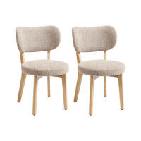 STUHL 2er-Set - Bouclé & Kautschukholz - Taupe - TORIEL - Braun, Holz (57/82.5/51cm) - Vente-Unique