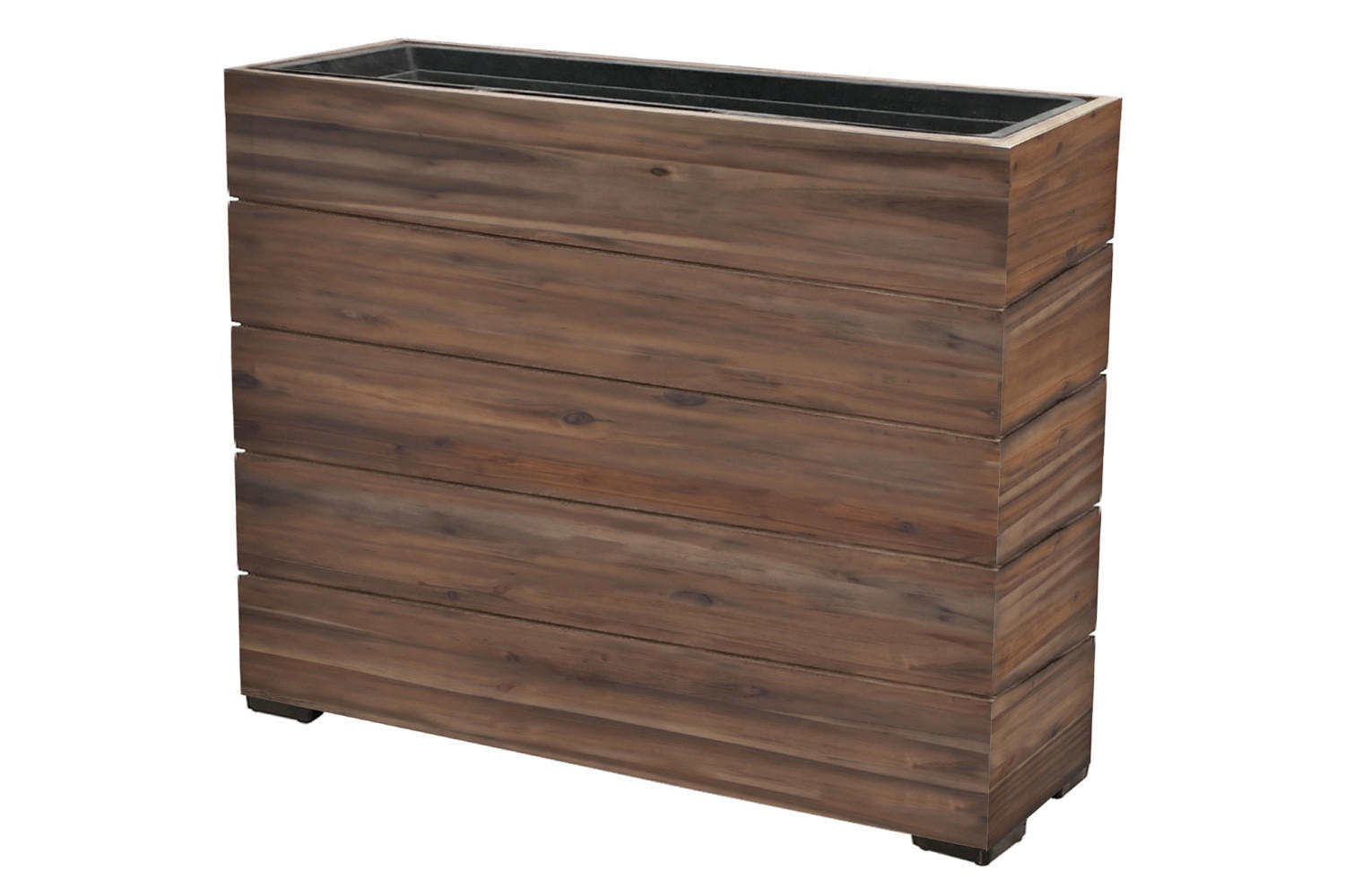 PFLANZKASTEN Colorado 1, 83x21x62 cm, Akazienholz, Braun - Dunkelbraun, Holz (21/62/83cm) - dasmöbelwerk