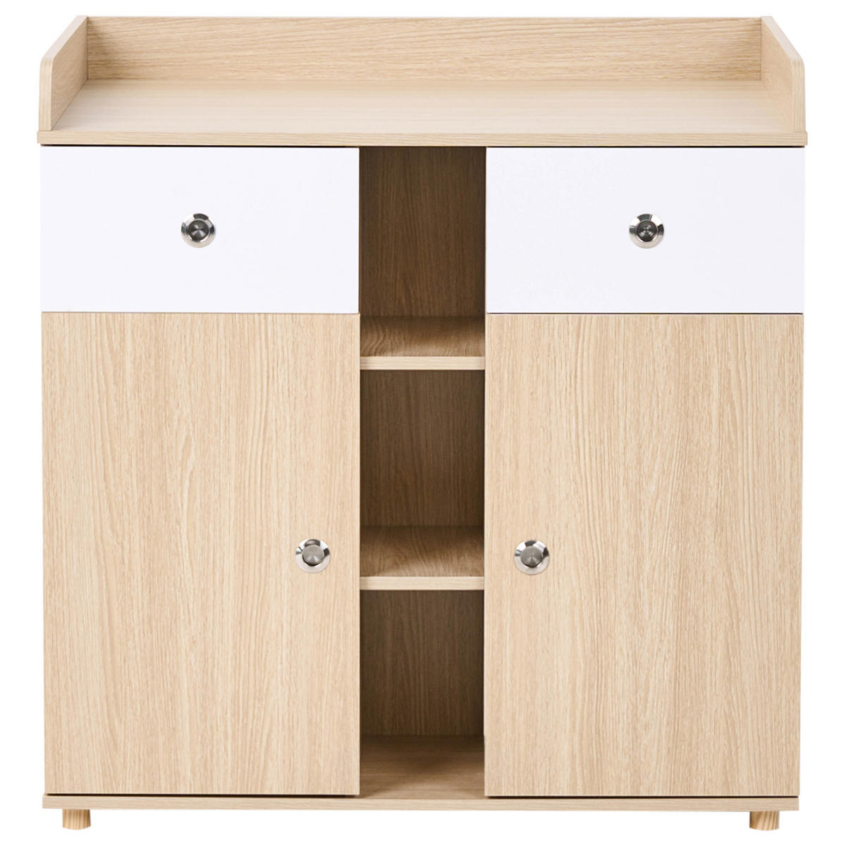 WICKELKOMMODE DELISLE Hellbraun - Hellbraun, Holzwerkstoff (90/90/69cm) - Beliani