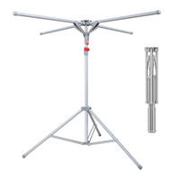 SUŠÁK - šedá, kov/plast (125/180/125cm) - Relaxdays