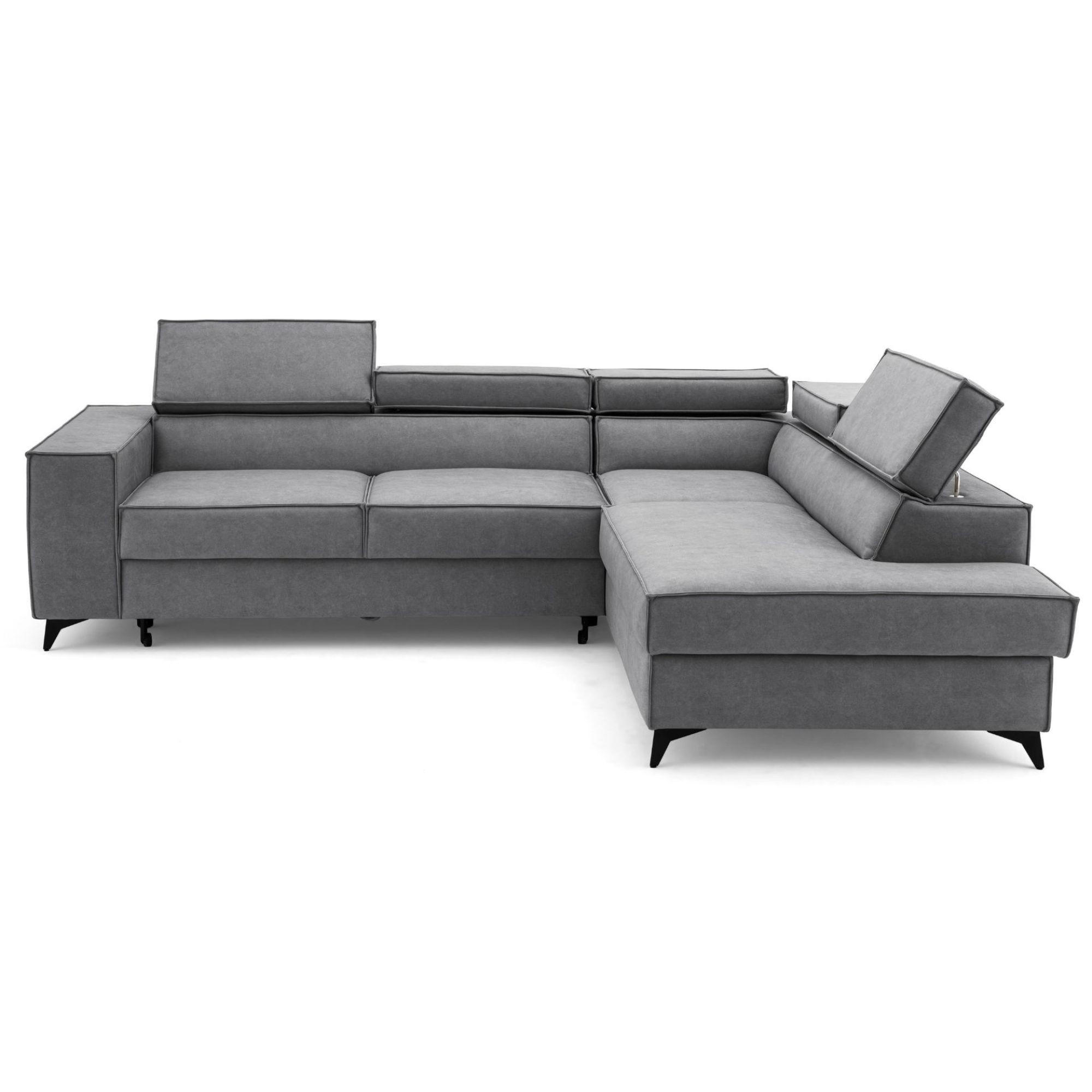 Muffo Ecksofa Grau 281x204 cm