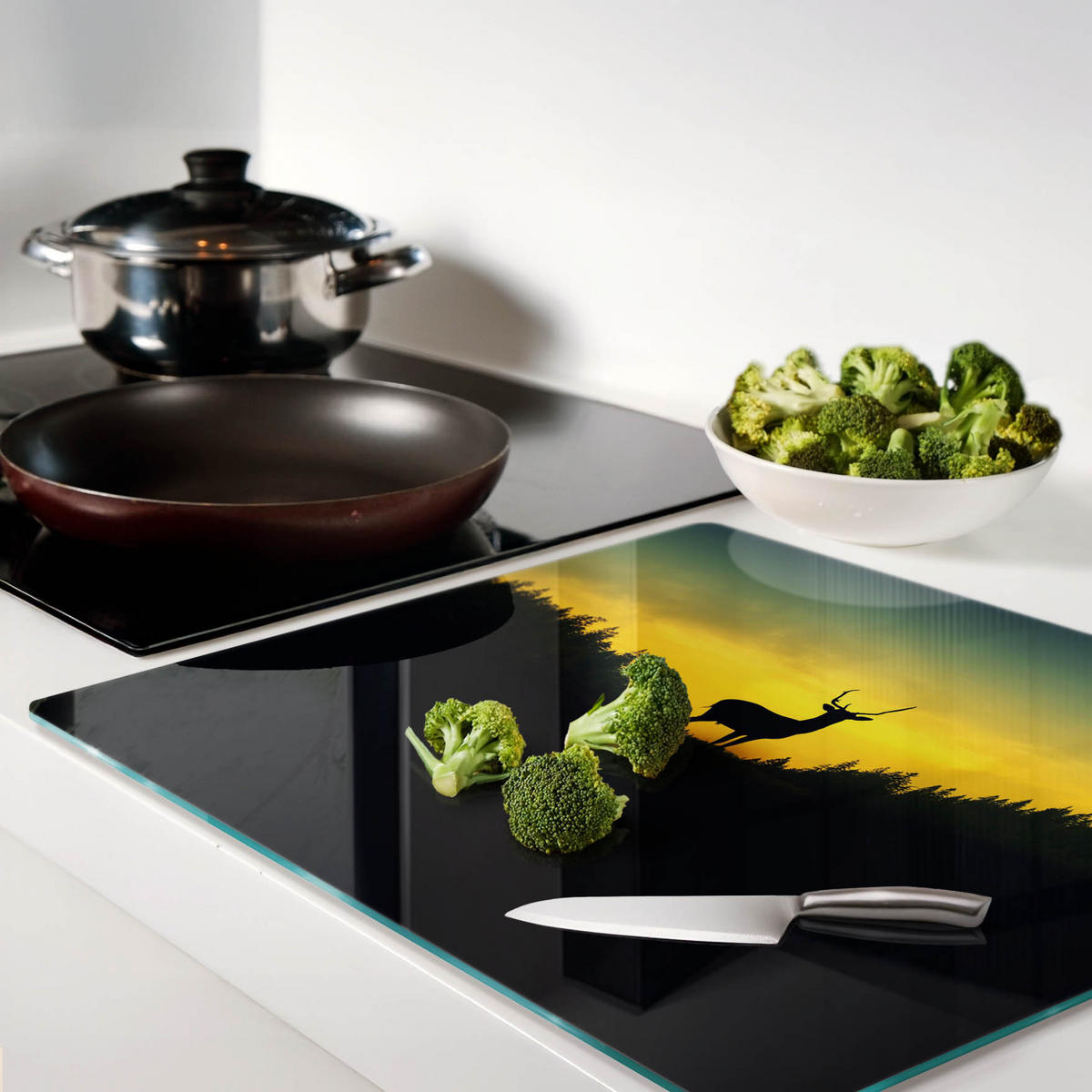GLASPLATTE 60x52 cm Reh - Gelb, Glas (60/0.4/52cm) - TULUP