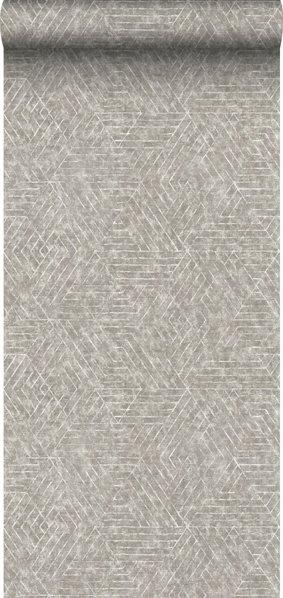 TAPETE grafische Linien 53 cm x 10 m - Beige, Papier (53/1000cm) - Sanders & Sanders