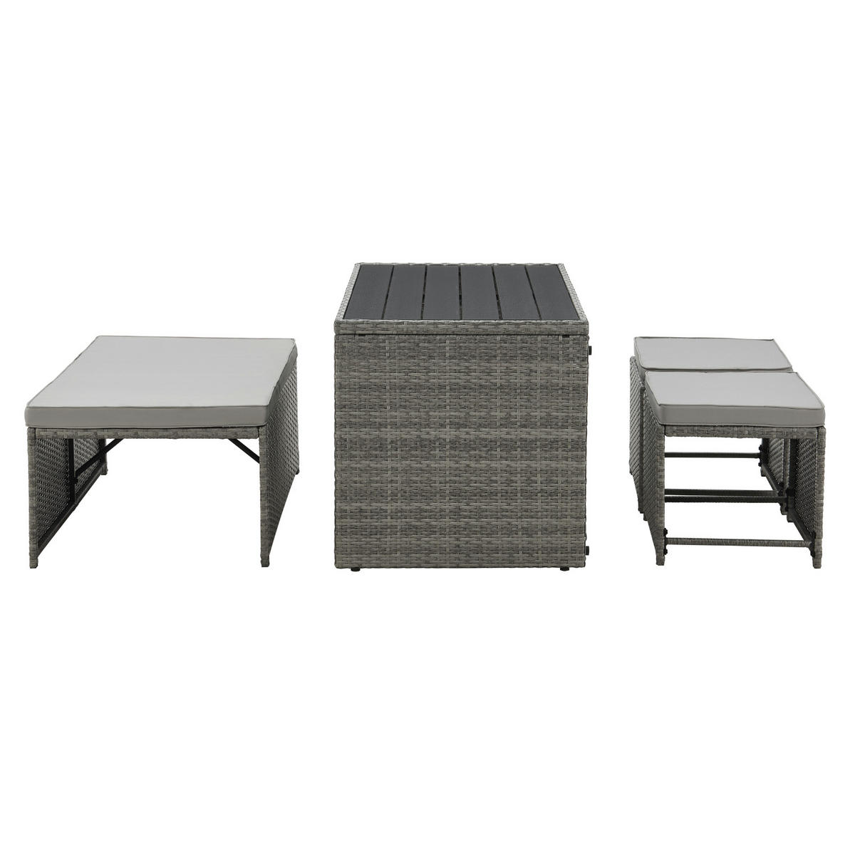 SITZGRUPPE Athina Grau - Grau, Kunststoff - SVITA