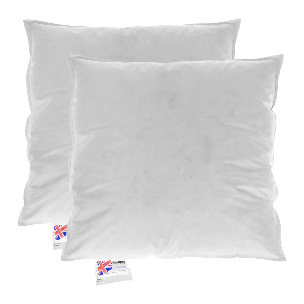 FÜLLKISSEN 2er-Set – 45/45 cm, Gänsefedern & Daunen - Weiß, Textil (45/45cm) - Homescapes