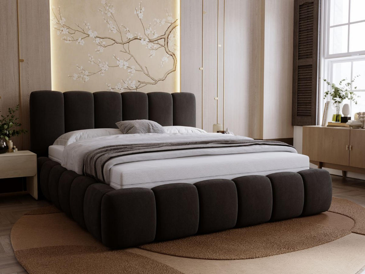 POLSTERBETT Royal 120x200 Schwarz - Schwarz, Textil (120/200cm) - Graingold