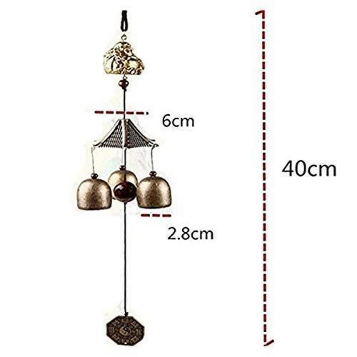 WINDSPIEL Elefantenfisch Feng Shui 40 cm - Bronzefarben, Metall (40/6/2.8cm)