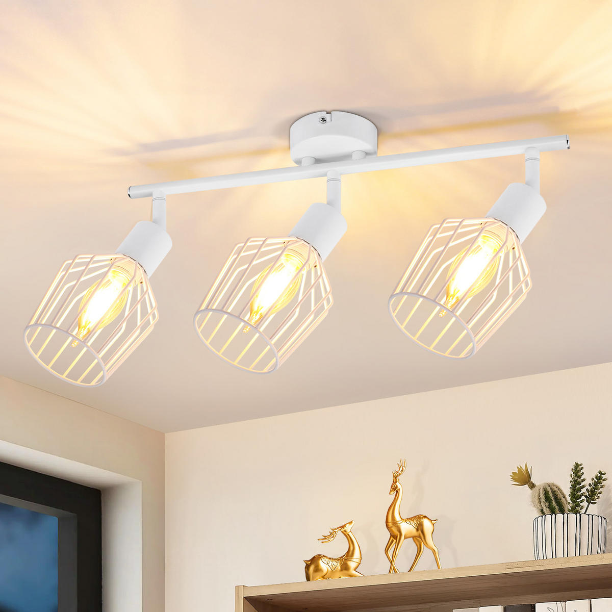 STRAHLER Franziska 3-flammig 46/10/10 cm - Weiß, Metall (46/10/10cm) - Nettlife