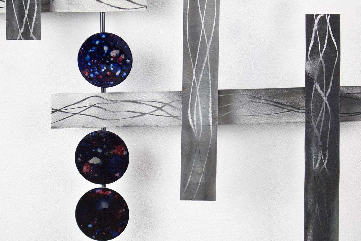 WANDDEKO Silber 70/109 cm - Silberfarben/Schwarz, Metall (2.4/109/6cm) - KUNSTLOFT