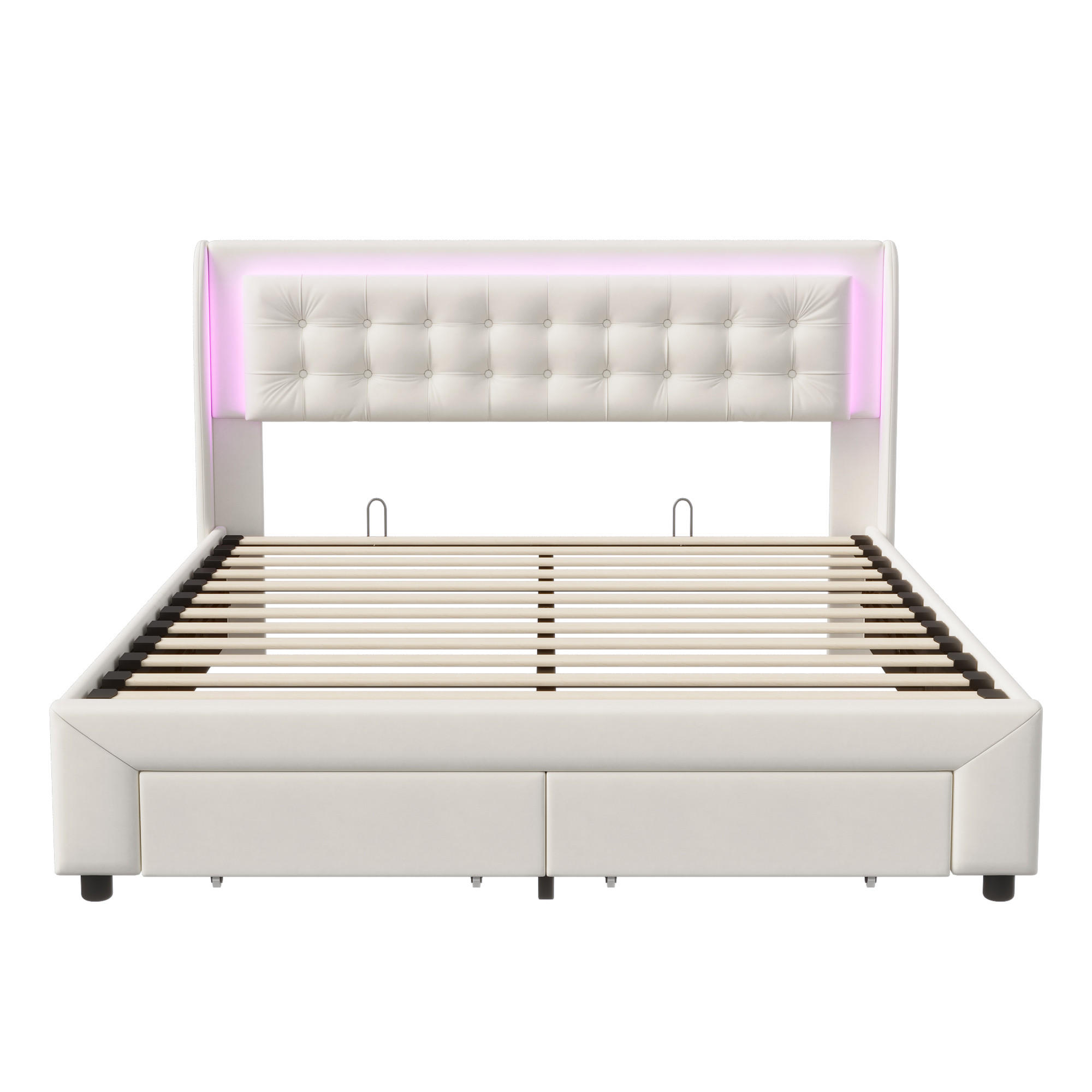 POLSTERBETT Chesterfield 180/200 cm mit Bettkasten & Schubladen Samtoptik Beige - Beige, Textil (180/200cm) - Creahappy