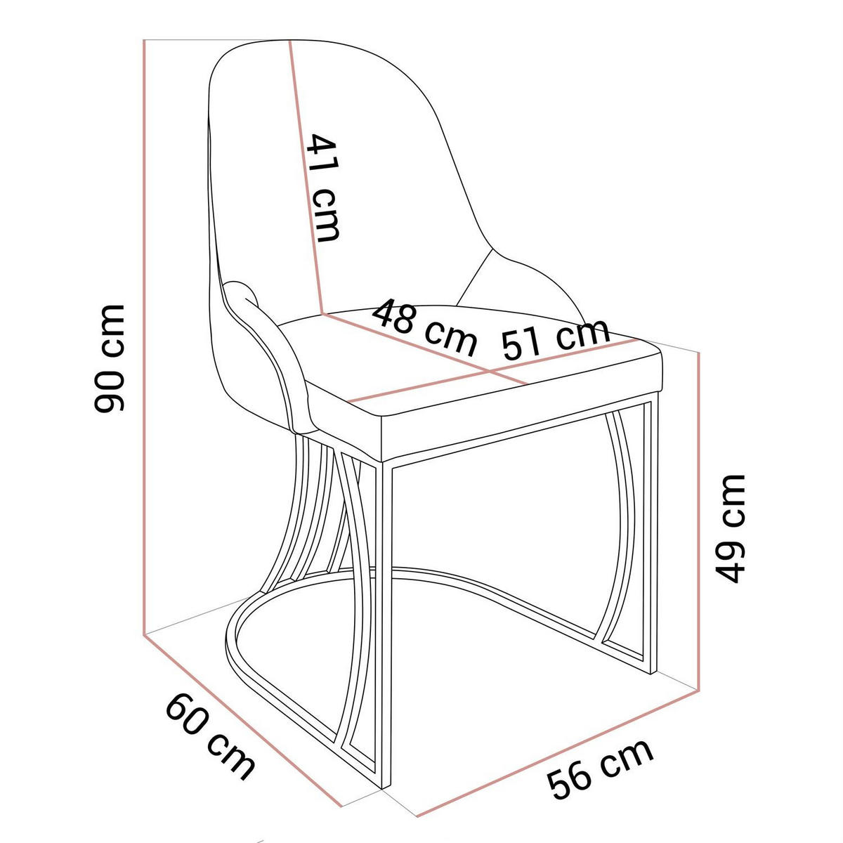 STUHL SOPHIE - Beige/Goldfarben, Textil (51/90/60cm) - Lookway