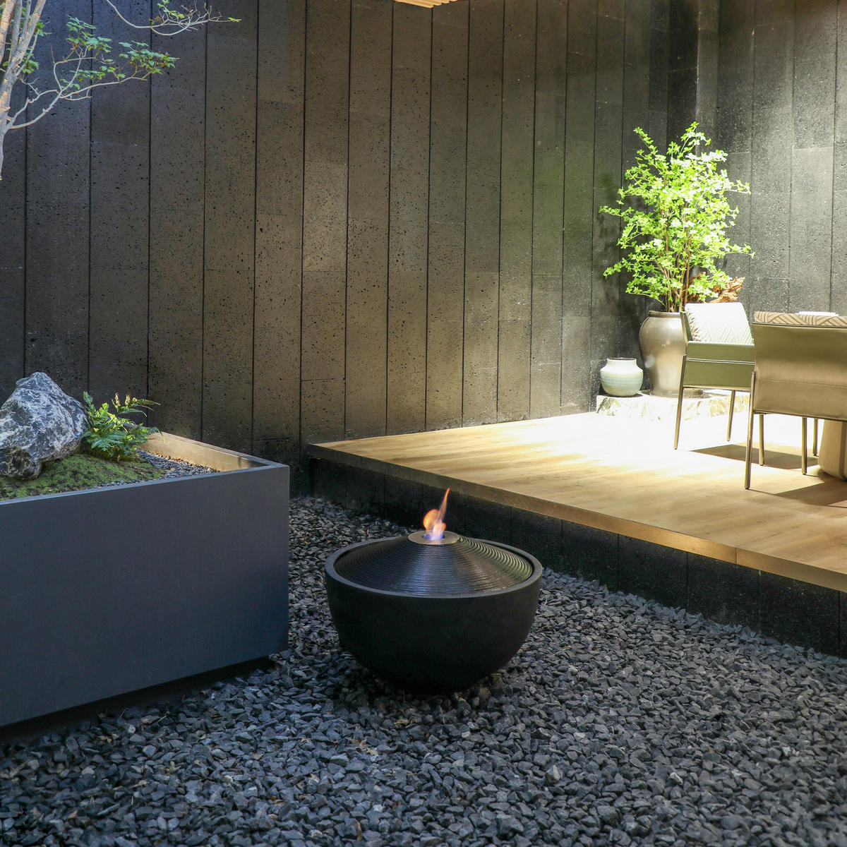 GARTENBRUNNEN Nira 68 x 68 x 45 cm - Schwarz, Naturmaterialien (68/68/45cm) - Elementi