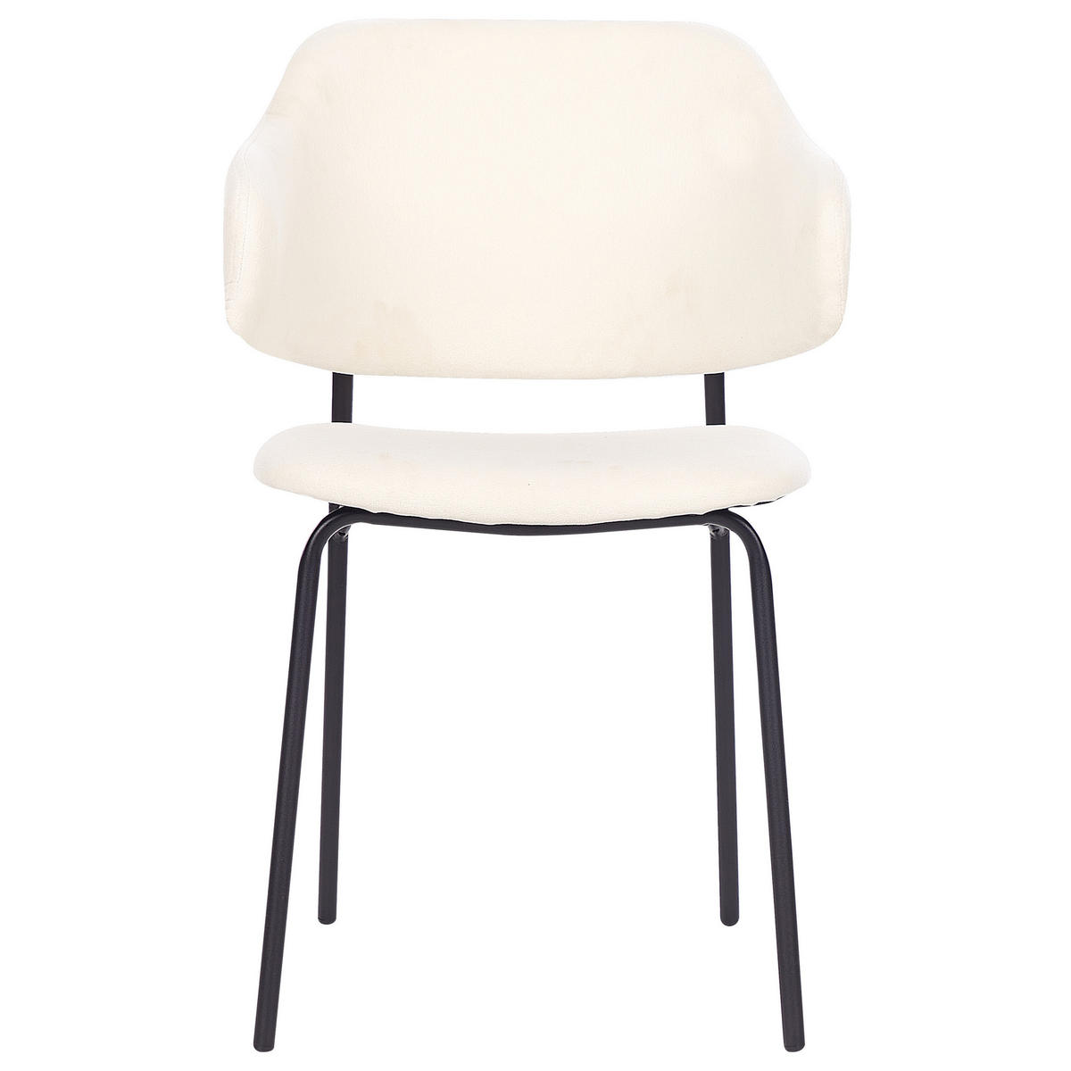 ESSZIMMERSTUHL 2er-Set Polsterbezug Beige Kenai - Beige, Textil/Metall (46/82/58cm) - Beliani