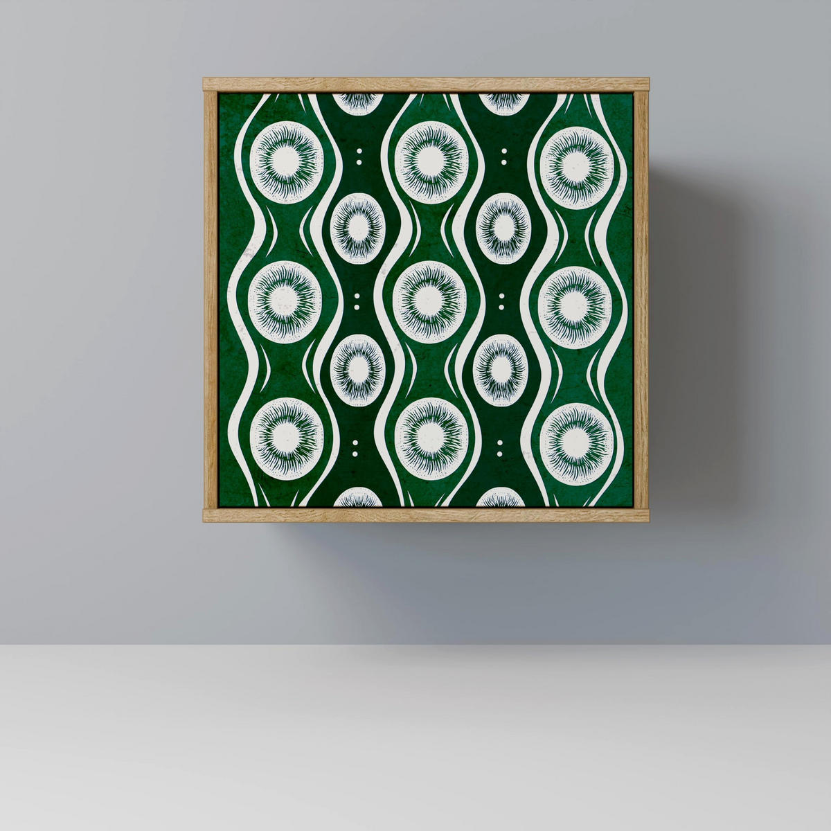 SIDEBOARD GREEN EYES, Eichefarben, 57,5x42x57,5 cm, Ohne Füße - Eichefarben/Multicolor, Holzwerkstoff (57.5/57.5/42cm) - SpaceRebels