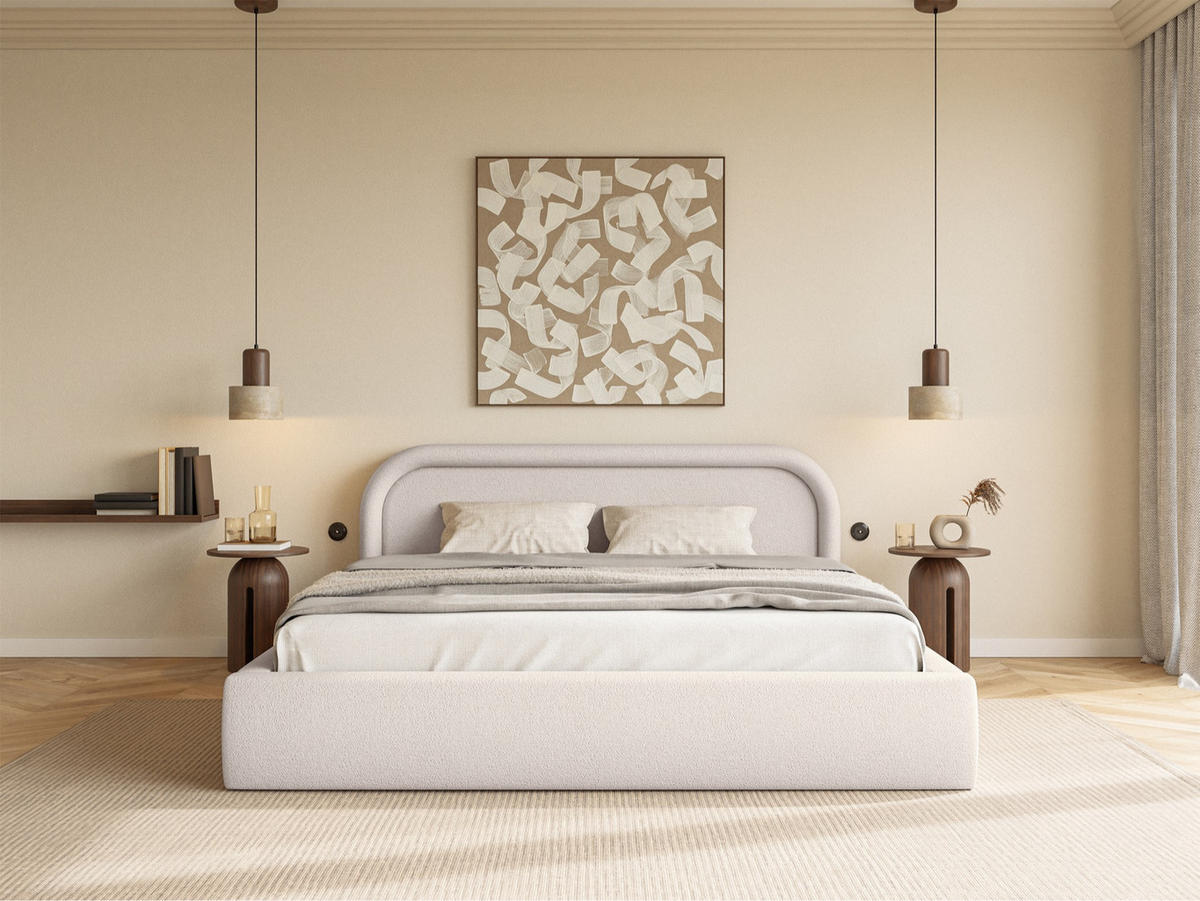 POLSTERBETT Ruvi Greige 160x200 cm - Taupe/Schwarz, Holz/Textil (160/200cm) - Selsey