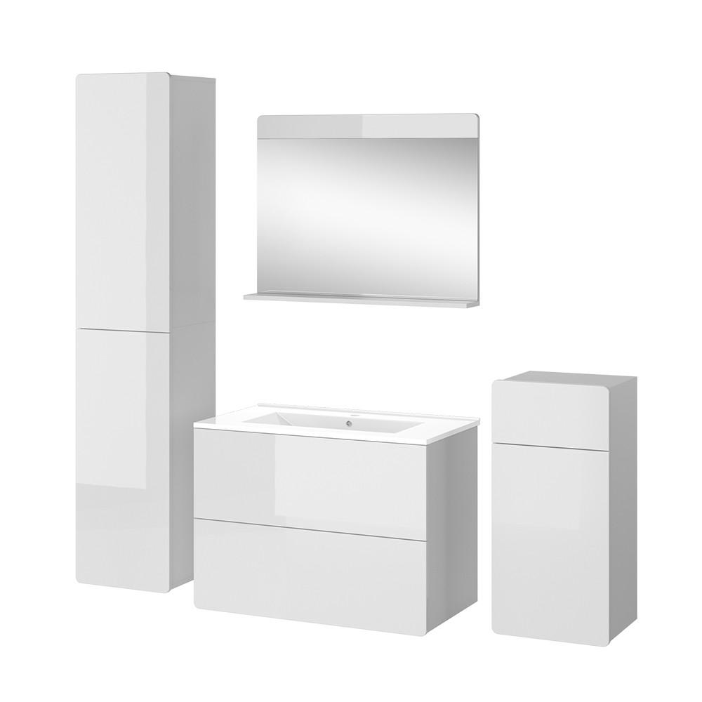 BADMÖBEL-SET Izan Weiß 5 Teile - Weiß, Holzwerkstoff (80/59.3/46cm) - Vicco