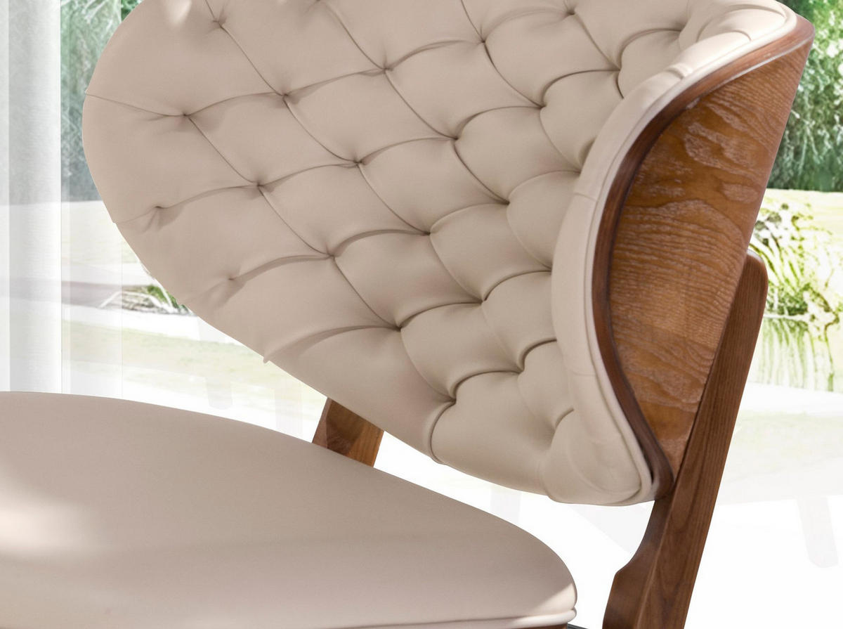 SESSEL Kunstledersessel in Sand und Nussbaum 78/69/80 cm - Sandfarben, Textil (78/80/69cm) - ANGEL CERDA