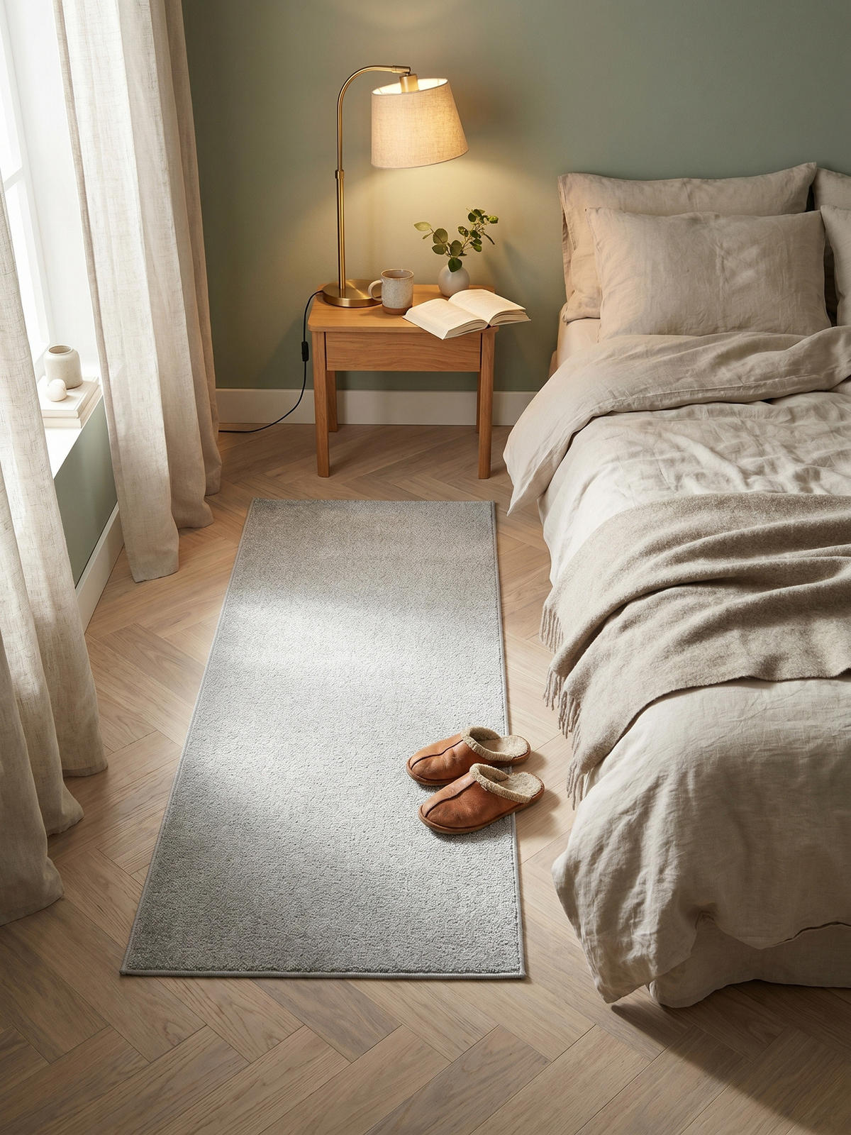 TEPPICH Kurzflor MAIN in Creme, einfarbig, 80 x 250 cm - Beige, Textil (80/250cm) - KADIMA DESIGN