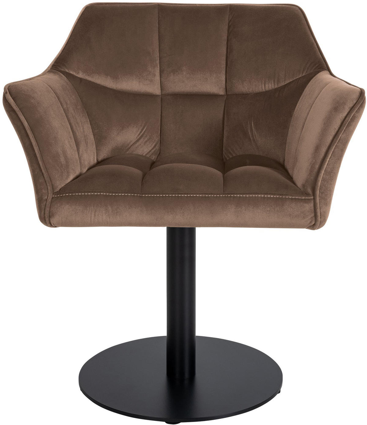SESSEL Samt Braun - Schwarz/Braun, Textil/Metall (64/75/48cm) - CLP