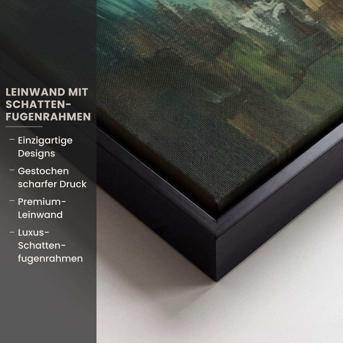 LEINWAND Bilder mit Rahmen - Hirsch - Gemalt - Geweih - Braun - 50x50 - Haselnussfarben, Textil (50/50cm) - MuchoWow