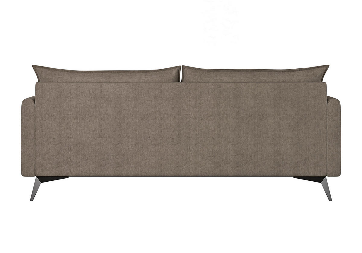 3-SITZER-SOFA Pulse Dunkelbeige Luxusmicrofaser - Beige/Schwarz, Holz/Textil (199/86/91cm) - S-Style Möbel