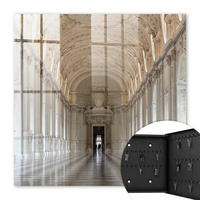 SCHLÜSSELBOX Schwarz 30x30 cm- Türöffnung nach rechts - Klassische Architektur - Beige, Metall (30/30/5cm) - TULUP