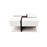 COUCHTISCH mit 4 Schubladen 78x78 cm Hochglanz Weiß - Weiß, Holzwerkstoff (78/78/36cm) - Meubliv