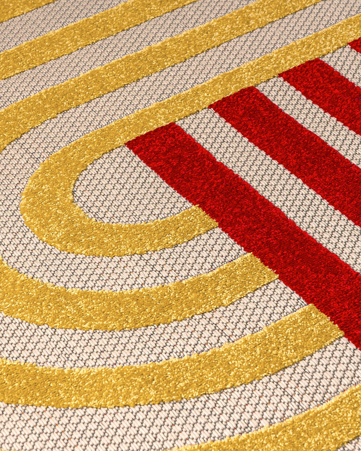TEPPICH In-& Outdoor Fano Estate Mazovia 120x170cm Rot Gelb Abstrakt Kurzflor - Rot, Textil (120/170cm) - Mazovia