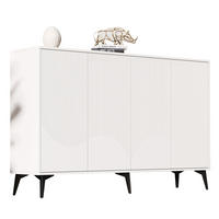 SIDEBOARD Weiß 4 Türen 160cm Metallbeine Stauraum Modern - Weiß, Holzwerkstoff (35/100/160cm) - FLIEKS
