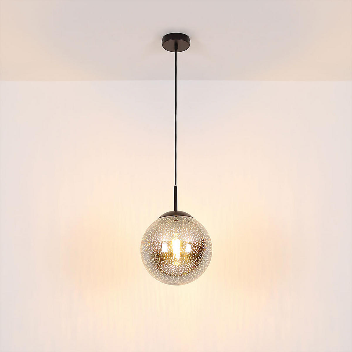 HÄNGELEUCHTE Glas Grau Rauchoptik - Grau, Glas (25/25/120cm) - Globo Lighting