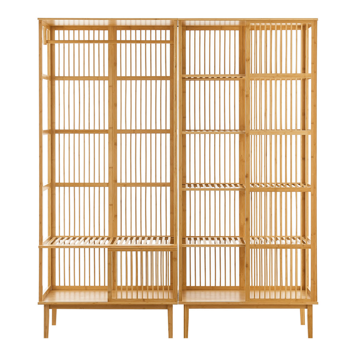 GARDEROBENSCHRANK - Naturfarben, Holz (160/185/45cm) - [en.casa]
