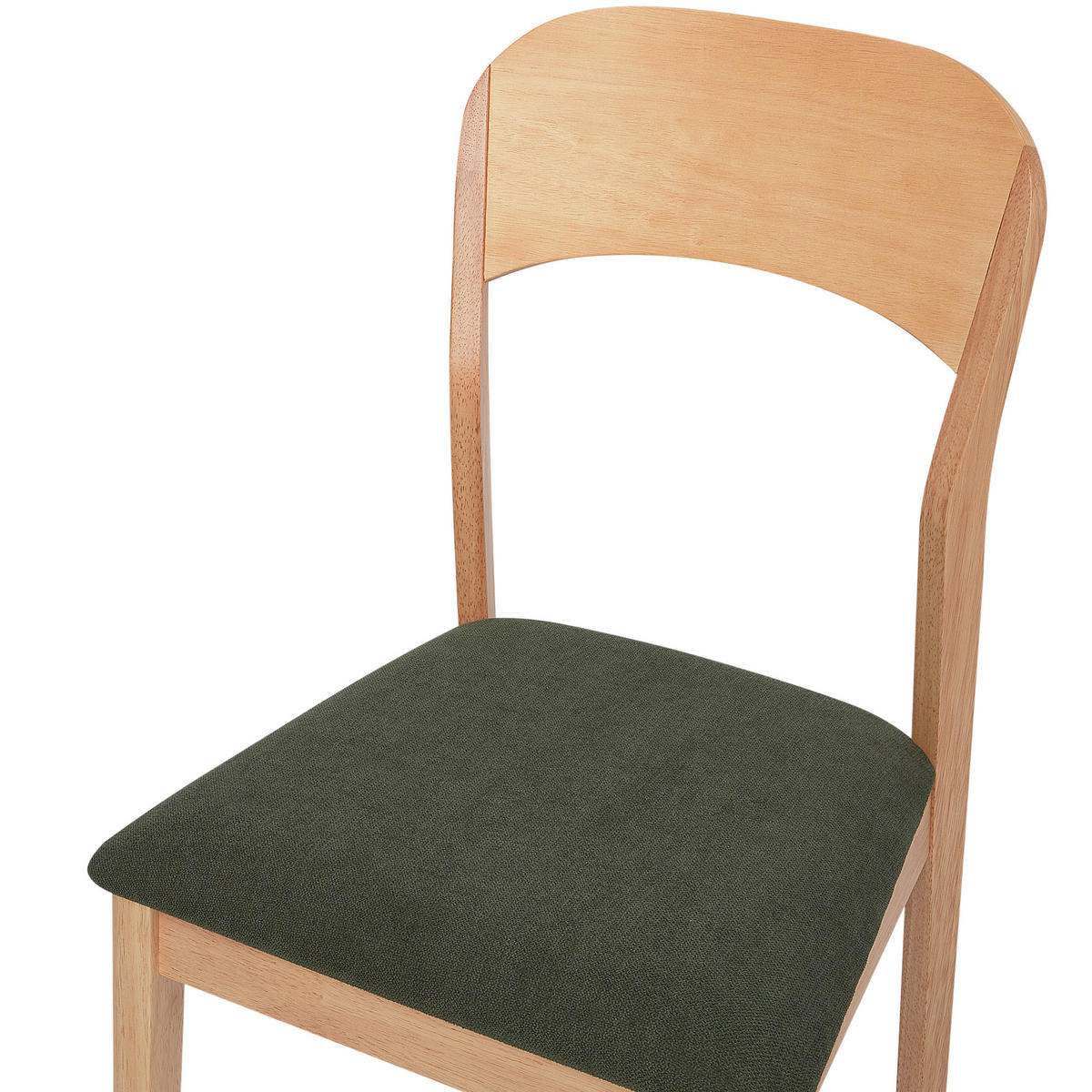 ESSZIMMERSTUHL 2er-Set Heller Holzfarbton Alvin - Hellbraun/Grün, Holz (44/90/53cm) - Beliani