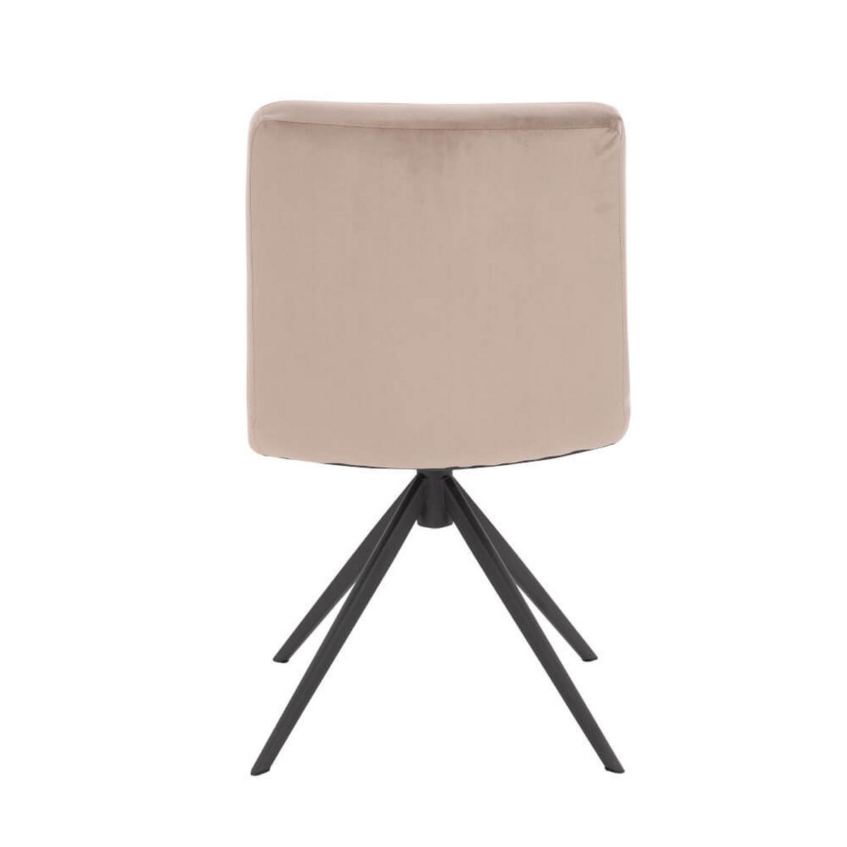 ESSZIMMERSTUHL drehbar Samt NODA – 4er Set Hellbraun - Hellbraun, Textil/Metall (61/84/47cm) - Home Deluxe