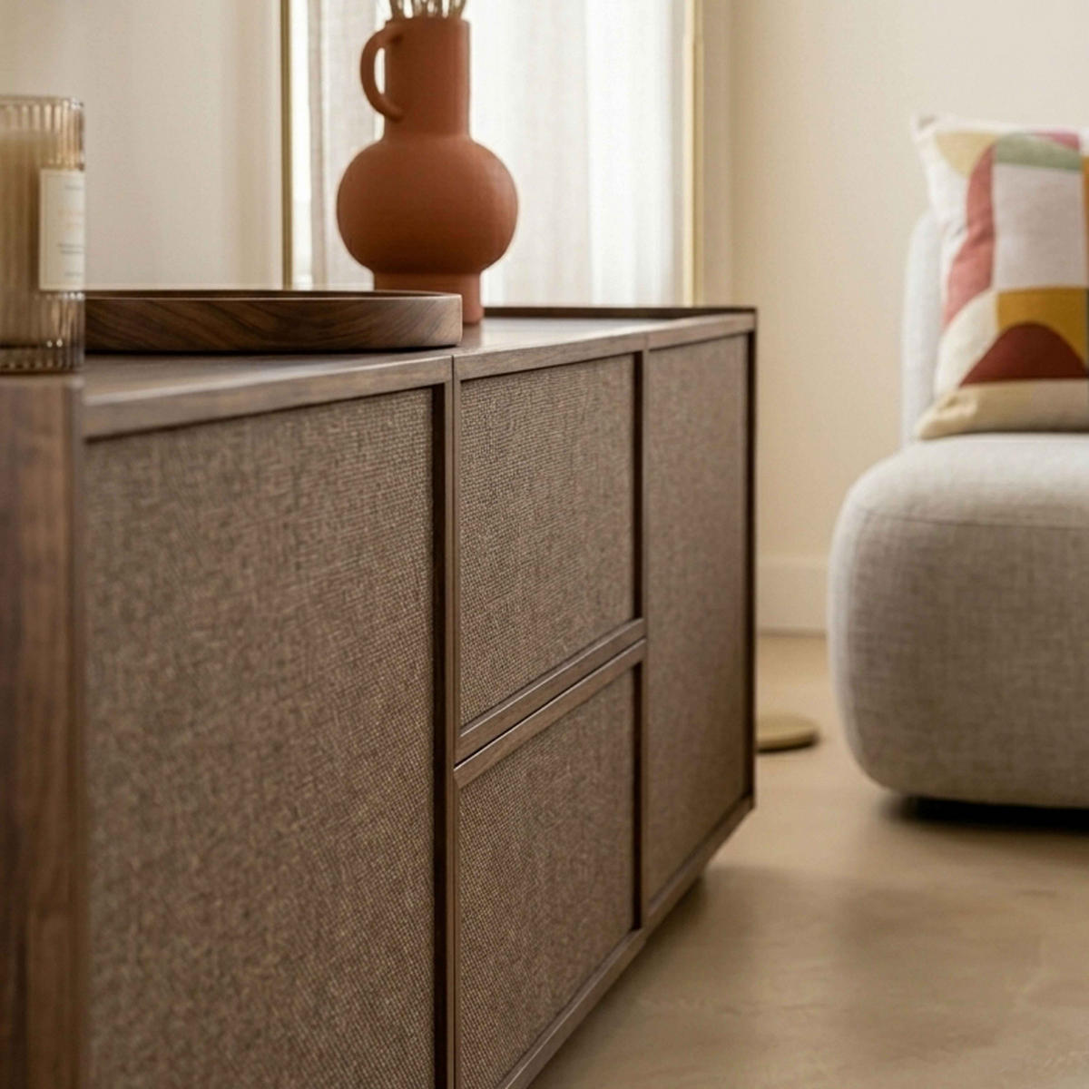 TV-MÖBEL, dunkle Holzoptik - Braun, Holz (150/40/40cm) - Oviala