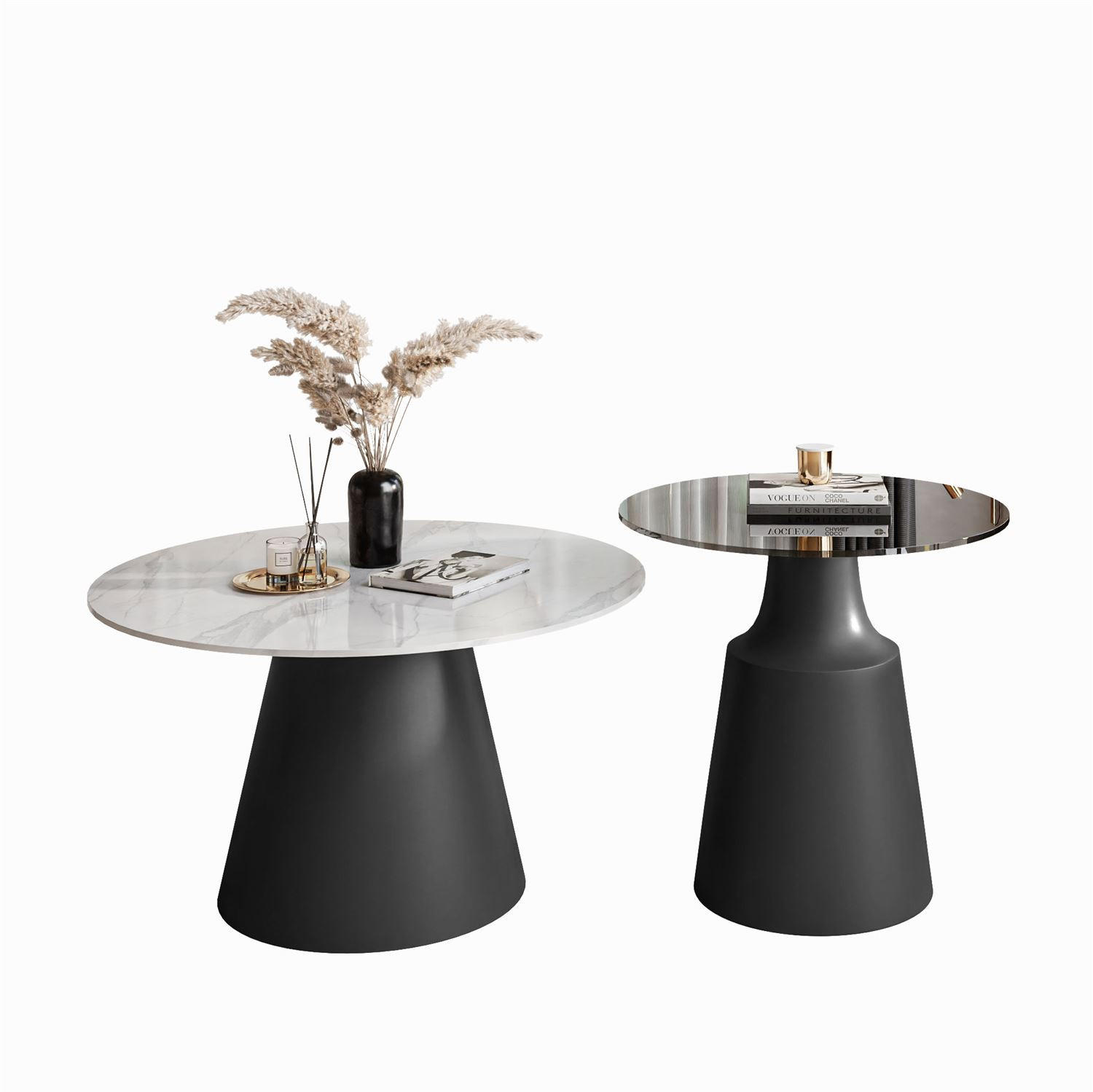 COUCHTISCH 2-in-1 CHANTELLE in Grau - Grau, Glas (70/70/40cm) - Lookway